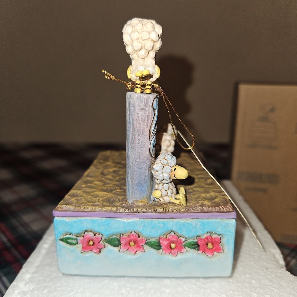 Jim Shore Peanuts Music Box "The Christmas Play" Woodstock Figurine Table Decor - Picture 4 of 8